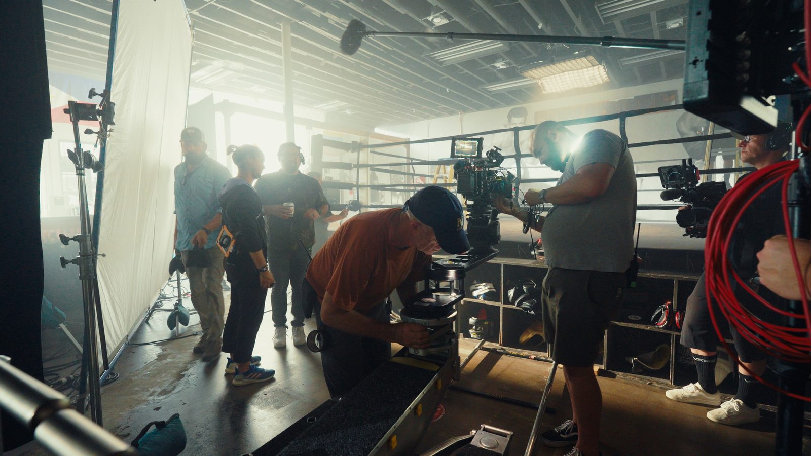 On set at House of Boxing, San Diego